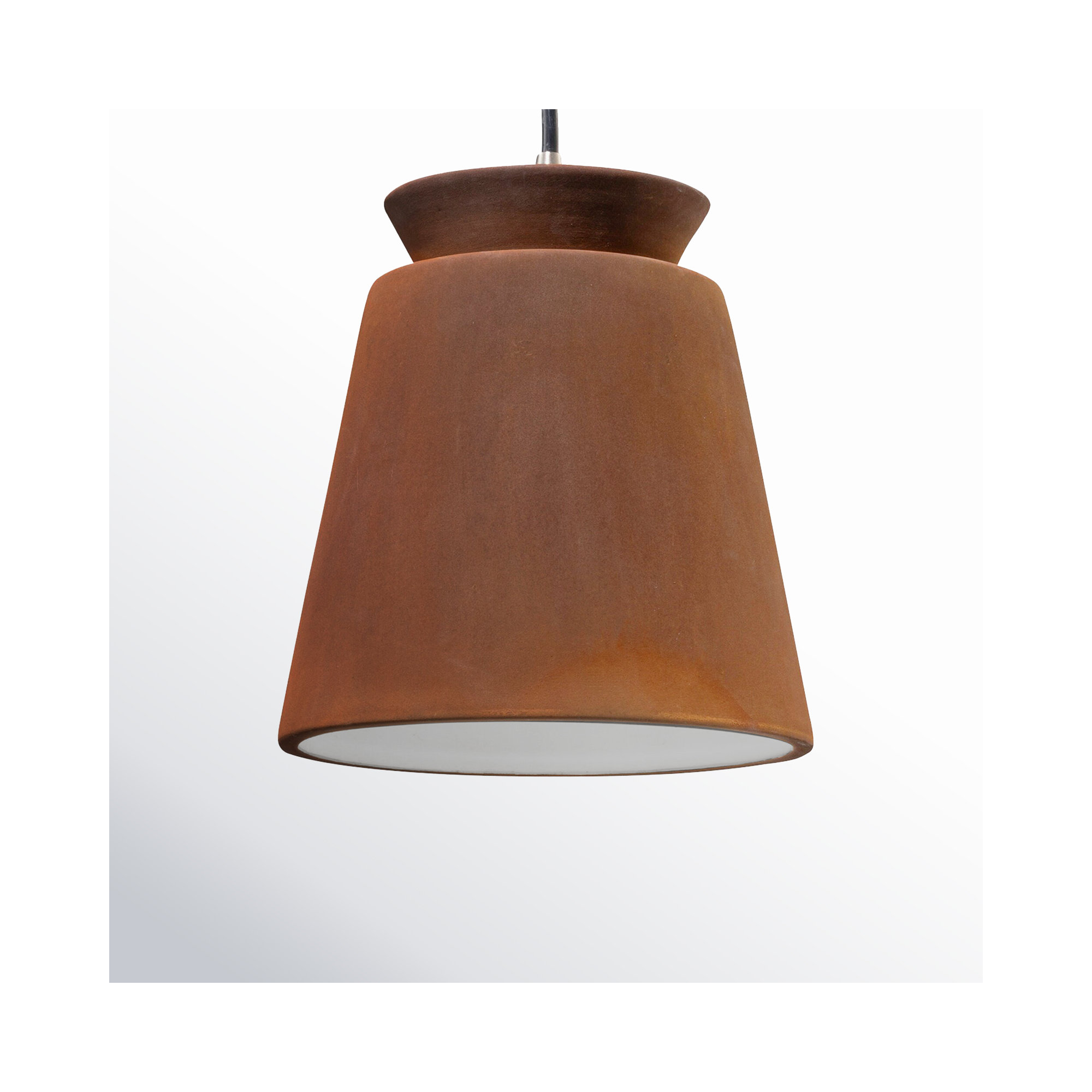 Logan 1 - Light Single Cone Pendant, Adobe, LED (Integrated), Brushed Nickel