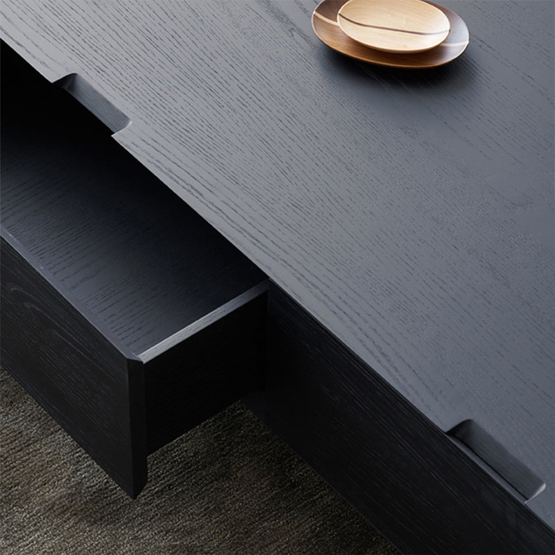 Table basse noire en bois manufacturé, Noir