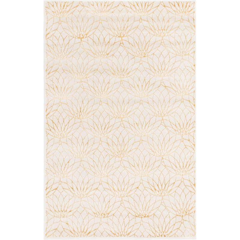 Tapis ivoire / doré Glitzy, Rectangle 2 pi x 3 pi 1 po