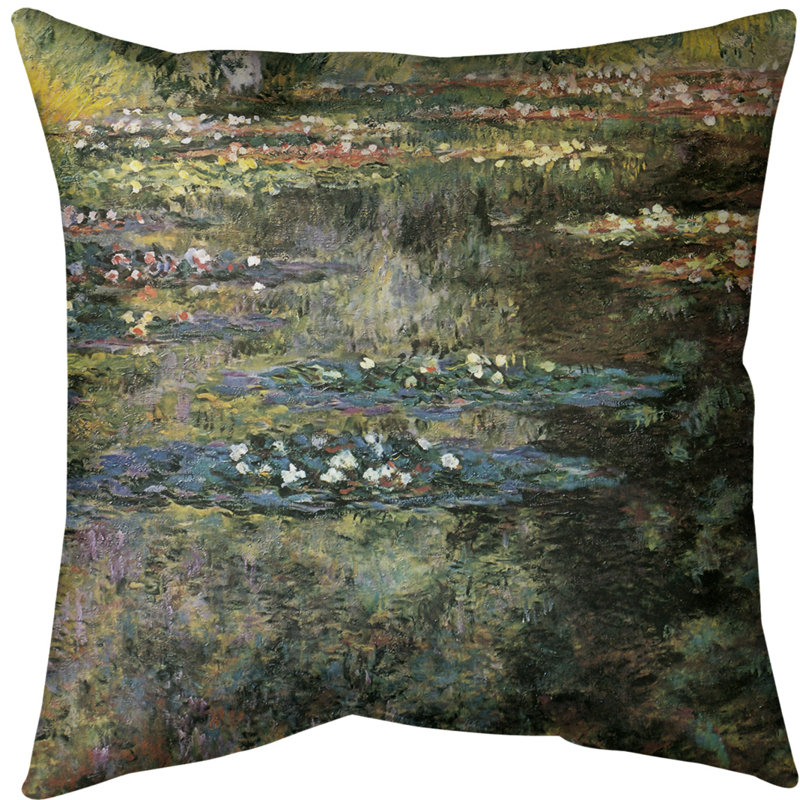 Coussin Claude Monet, nénuphar à Giverny, Faux lin