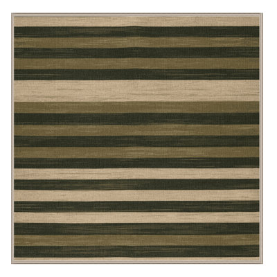 Tapis brun à rayures horizontales lavable à la machine