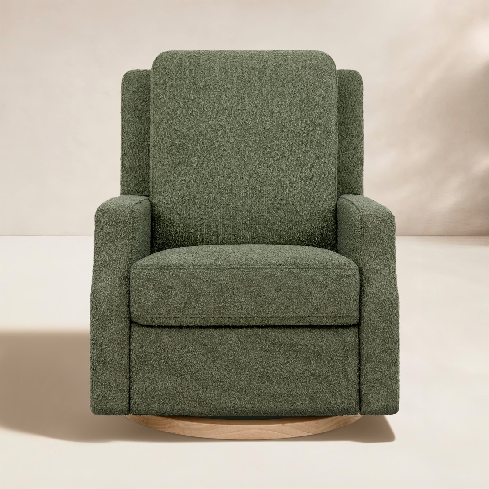 Crewe Swivel Glider, Olive Boucle