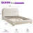 Modern Upholstered Platform Bed with Curved Headboard and Rounded Footboard-710002144-710002146