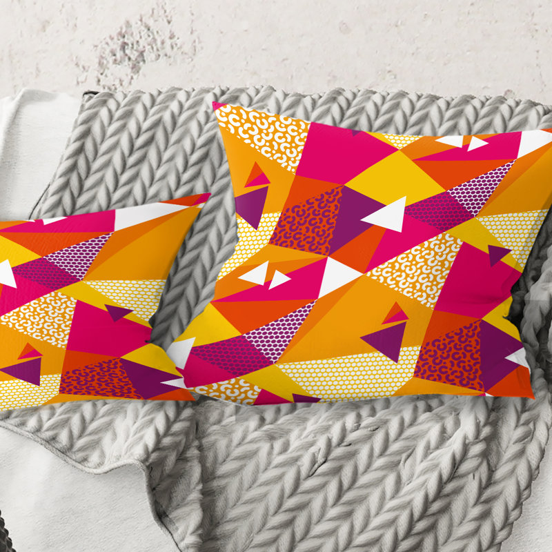 Coussin décoratif abstrait géométrique rétro III - Mid-Century, 16 po x 1 po