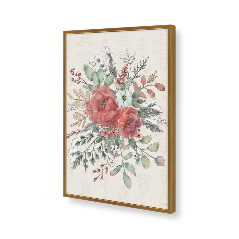 «Festive Blooms VIII» par Anne Tavoletti, reproduction d'art, H 48 po x l 36 po, Doré