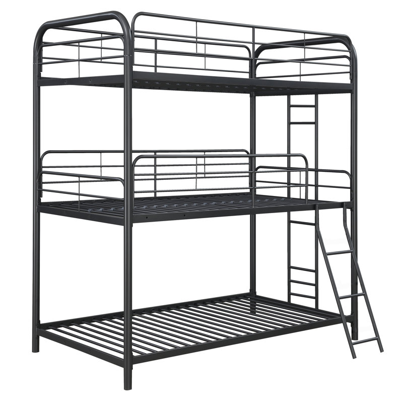 Lit superposé triple Furniture, noir, Lit superposé simple sur simple sur simple