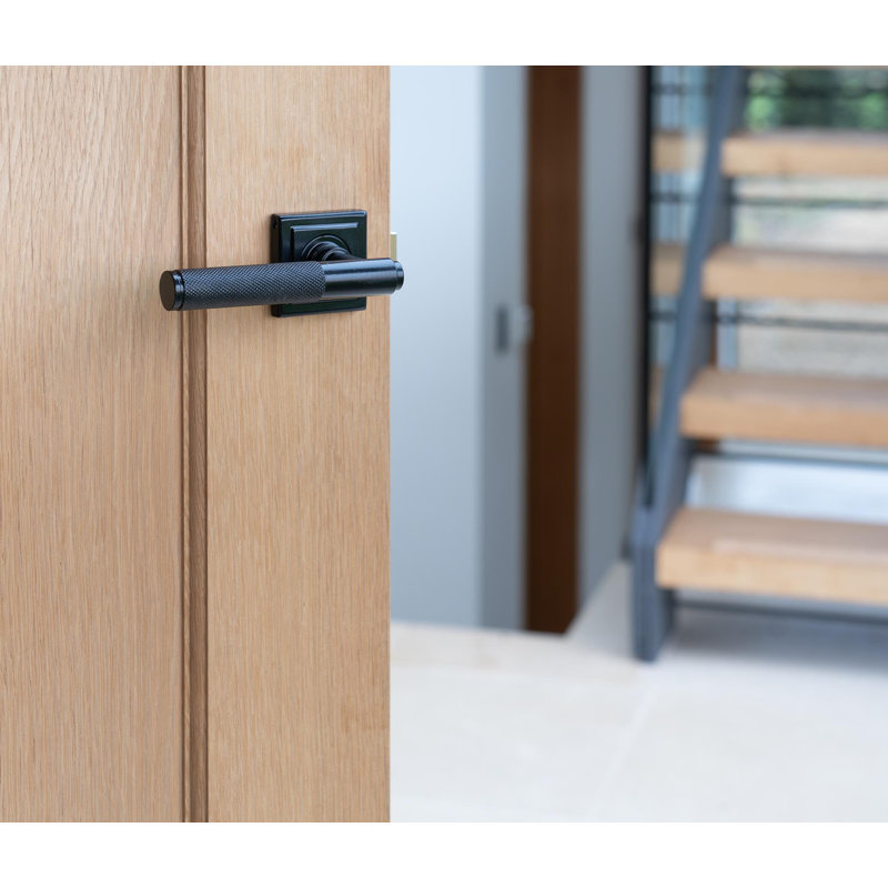 Brompton Lever on Rose Set (Square) - Unsprung, Black