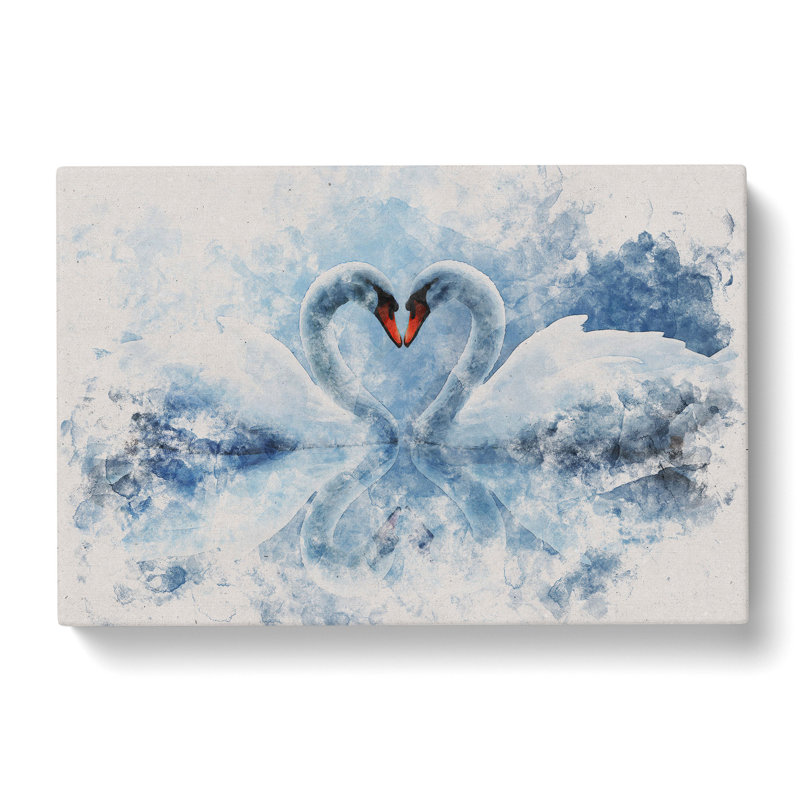 White Swan Vol.3 Watercolour - Wrapped Canvas Print, 50cm H x 76cm W x 3cm D