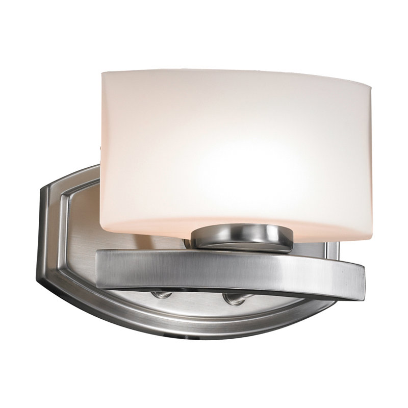 Applique murale pour salle de bain 1 lumière Braffe, Halogène, Nickel brossé