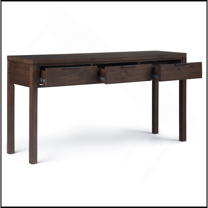 Console Hollander en bois massif de couleur brun noyer chaud