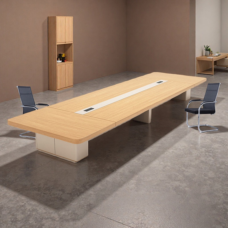 Table de conférence moderne et minimaliste haut de gamme, Noir, H 30 po x L 196,85 po x l 55,11 po