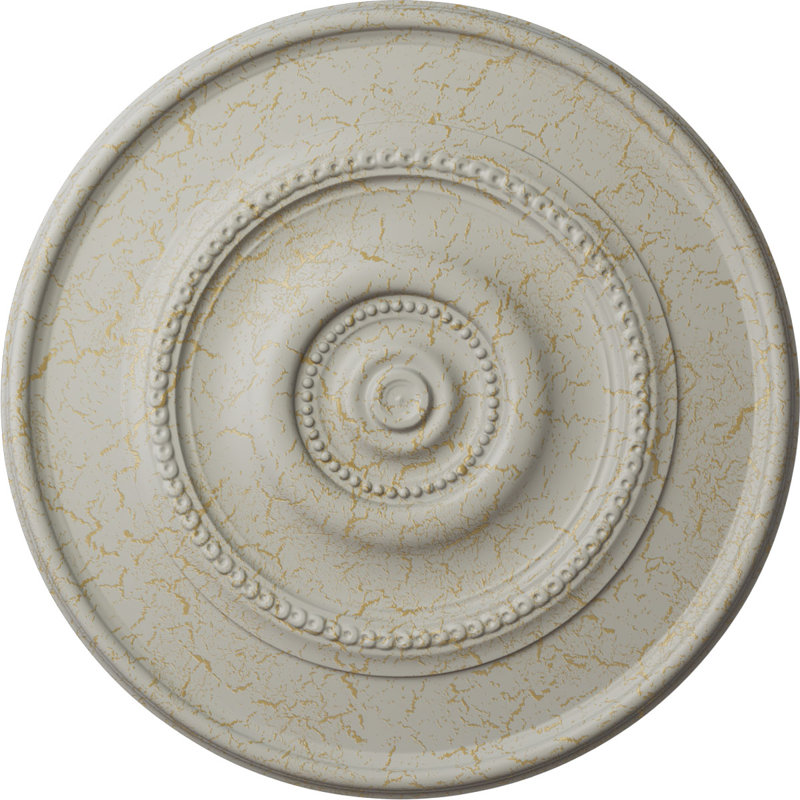 30 po x P 2 1/4 po médaillon de plafond Dylar (convient aux auvents jusqu'à 6 1/4 po), Pot de crème craquelé