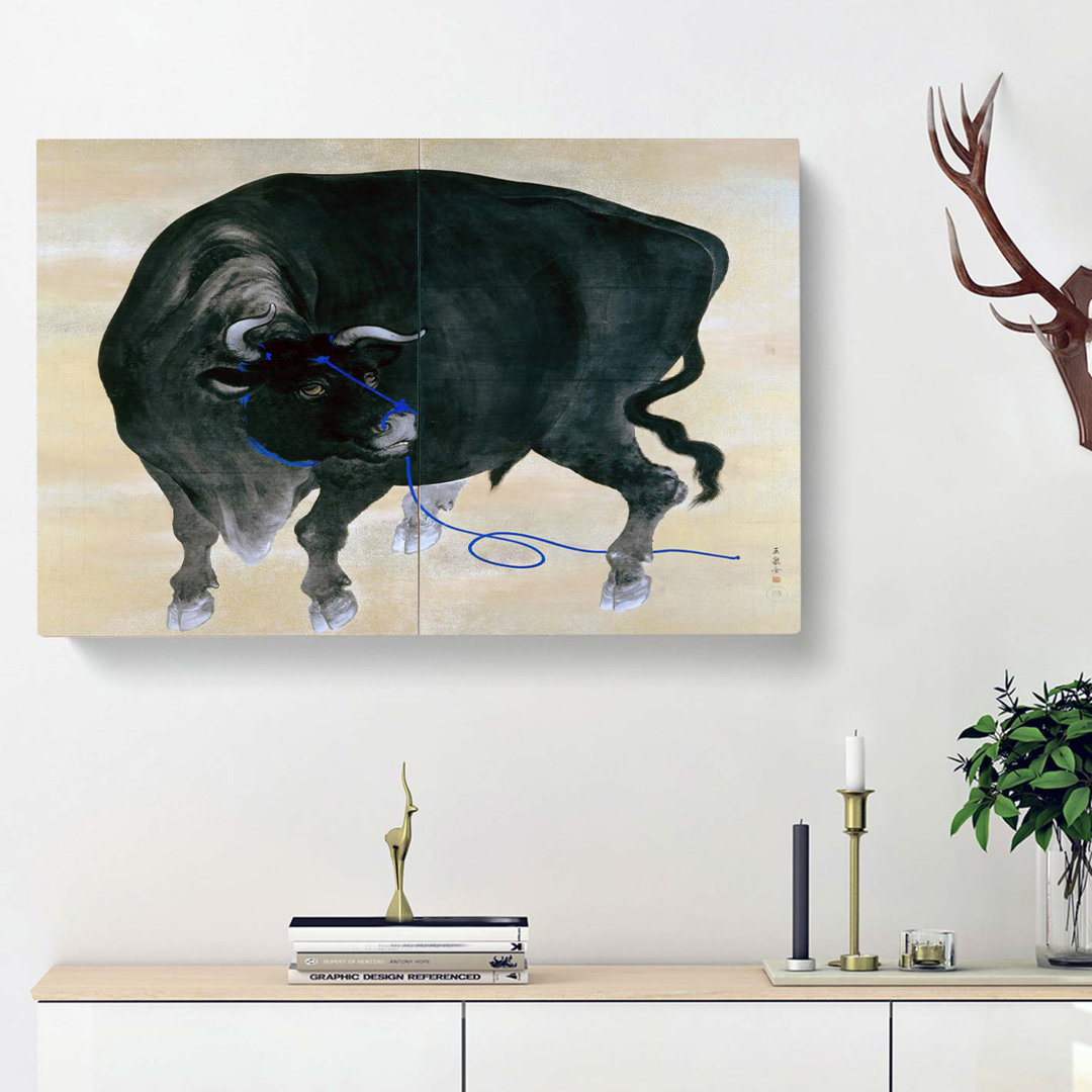 Black Bull by Mochizuki Gyokusen - Wrapped Canvas