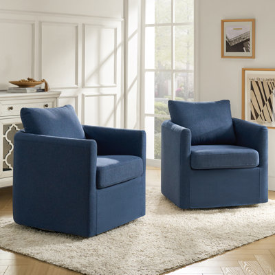 Nicha Upholstered Swivel Barrel Chair