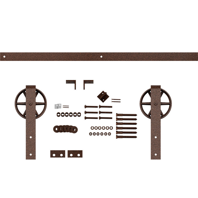 Ensemble de quincaillerie pour porte de grange standard Premium, Filon de cuivre, 48 po