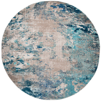 Etta Abstract Light Blue/Green Area Rug