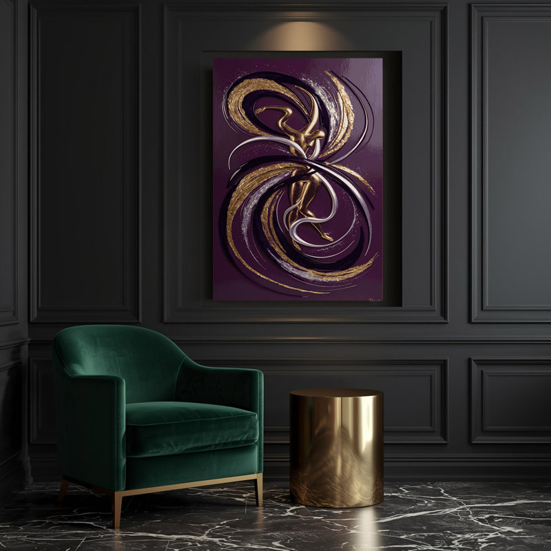 Abstrait art figuratif sur toile mauve 80, H 24 po x l 20 po