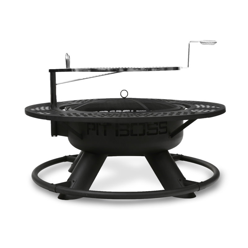 Pit Boss Black Steel Cowboy Fire Pit with Adjustable Grate