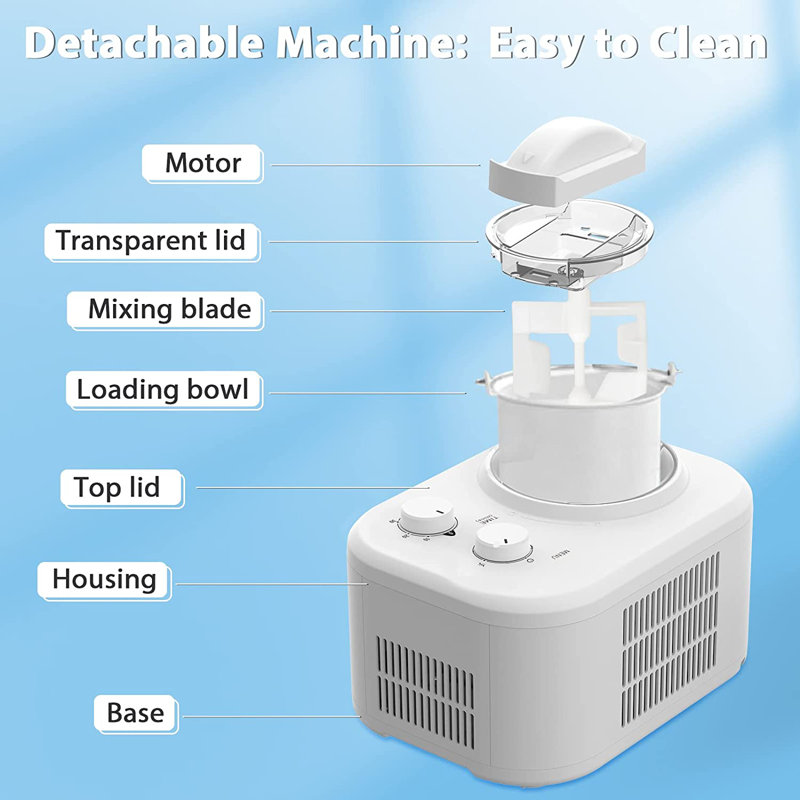 Ice Cream And Gelato Maker Machine, White