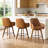 25" Swivel Full Back Counter Height Bar Stools with Solid Wood Frame & Arms (Set of 3)-1382819599
