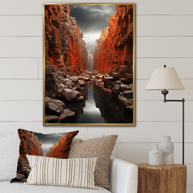 Canyon Photo Silent Majesty II - reproduction, H 32 po x l 24 po x P 1 po, Cadre flottant doré