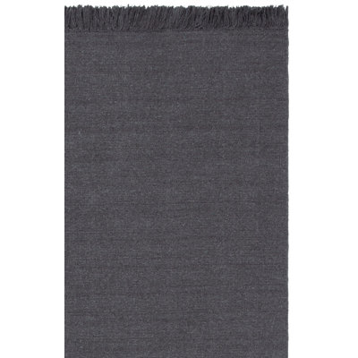 Lauren Ralph Lauren Hand Loomed Wool/Cotton Solid Color Rug in Charcoal