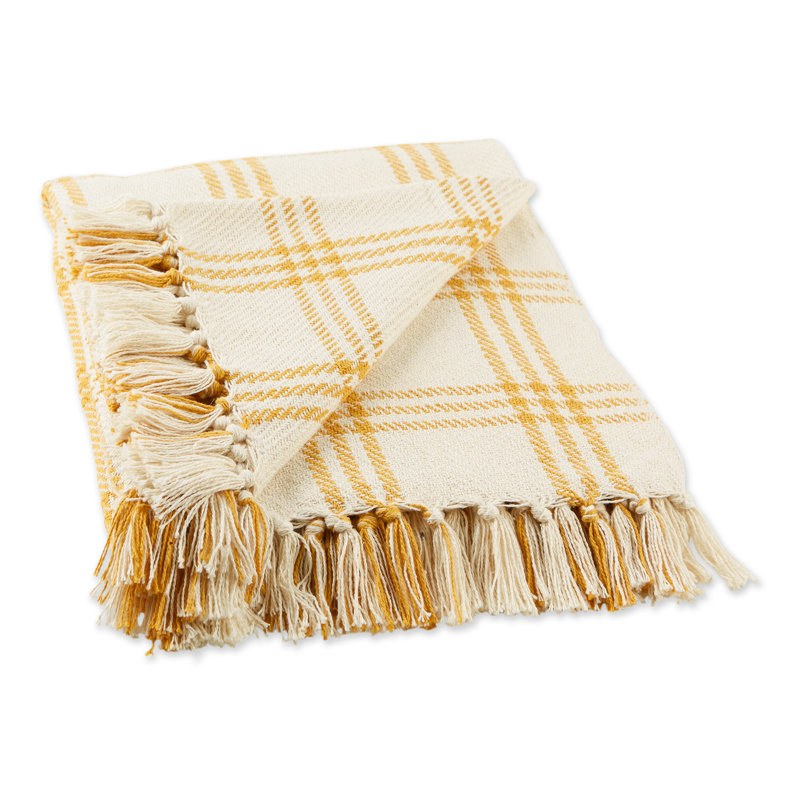 Jeté 100% coton , Jaune