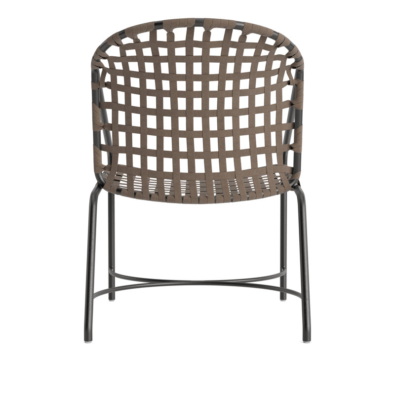 Kantan Outdoor Lounge Chair, Textured Pewter/Mica Suncloth Lace