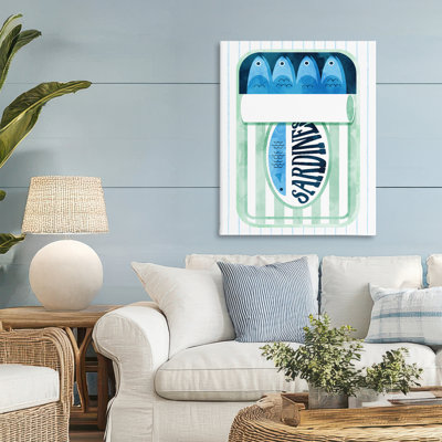Toile de sardine écume de mer sur toile rayée, design par Daphne Polselli