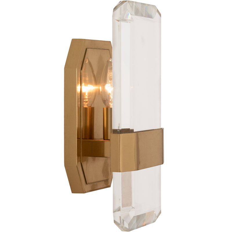 Jacqueline Wall Sconce - Polished Nickel, Lucite Crystal, Brass