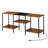 Industrial TV Stand w/ Power Strip: Burned Wood