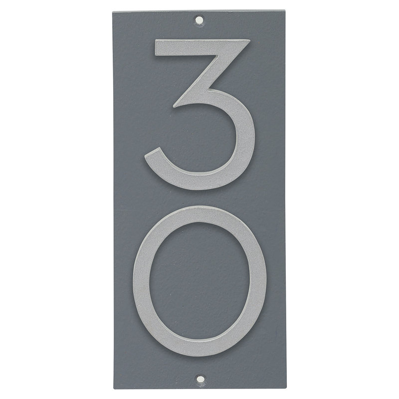 Plaque murale rectangulaire verticale flottante 6 po, Gris / argent, Oui