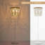 Lampe sur pied avec perles en bois et corde de lin attachée à la main - Lampe sur pied rustique 3 lumières pour chambre à coucher, salon, chambre de bébé - Compatible avec ampoule E12