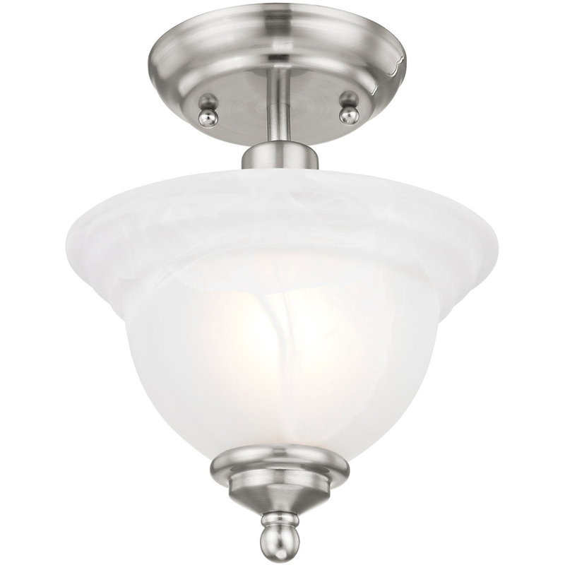 Glass Semi Flush Mount, Brushed Nickel