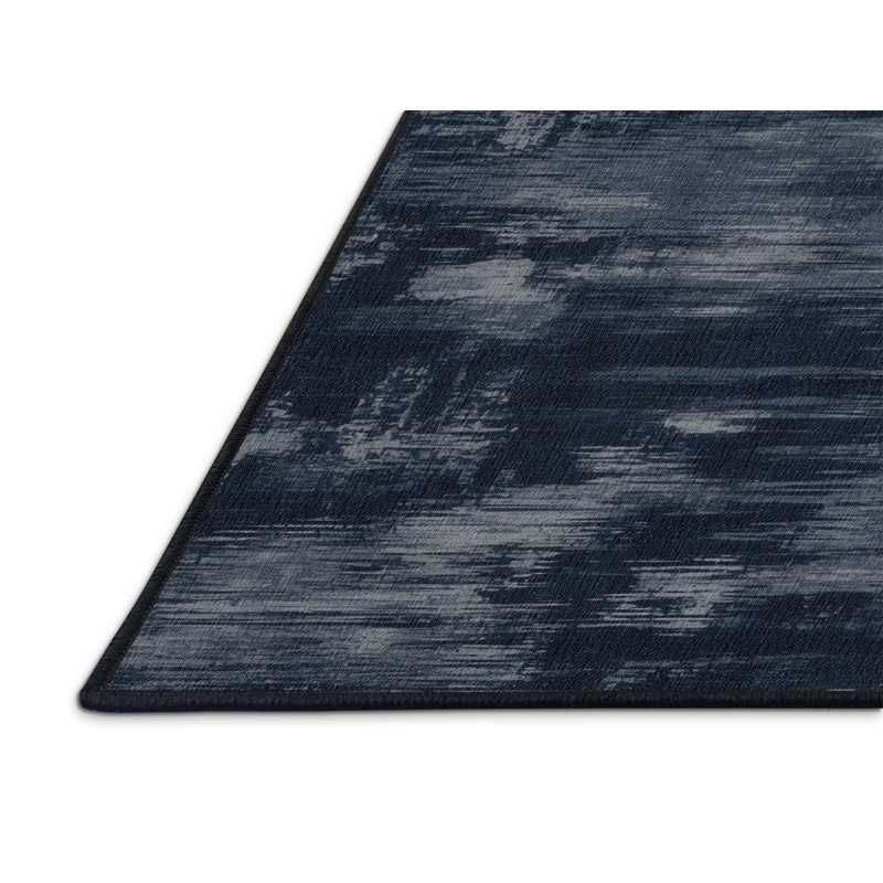 Machine Washable Abstract Gray Area Rug