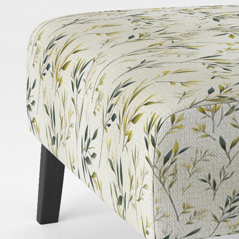 Soft Botanical Hues - Upholstered Botanical & Pattern Accent Slipper Chair