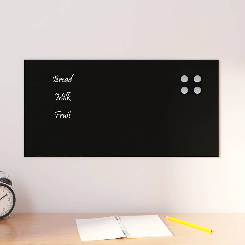 Wall Mounted Required Whiteboard, Black, 20cm H x 30cm W x 0.4cm D
