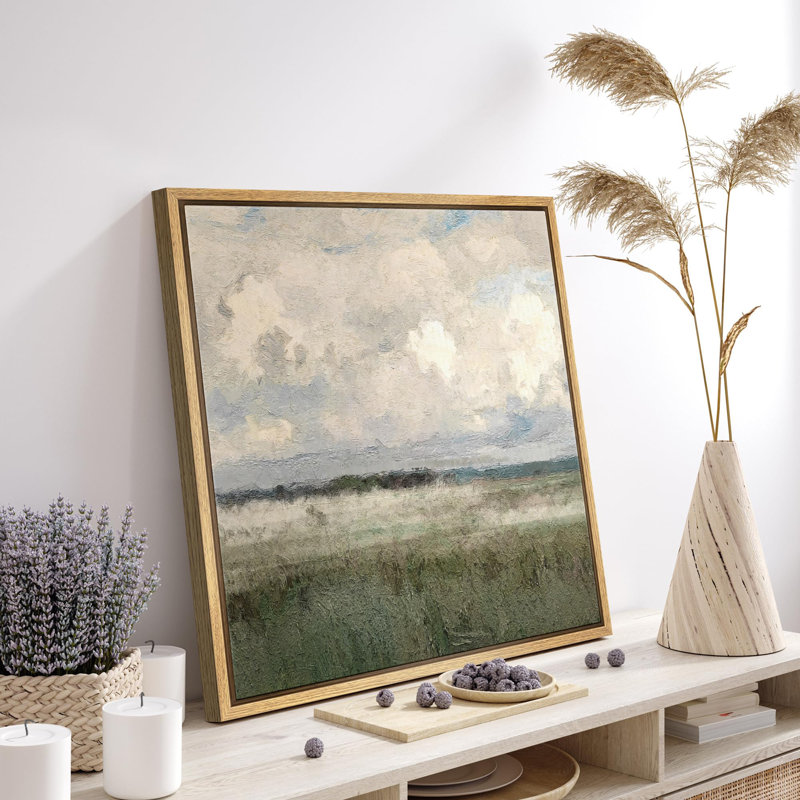 " Clouds Over Green Fields ", 24" H x 24" W, Natural