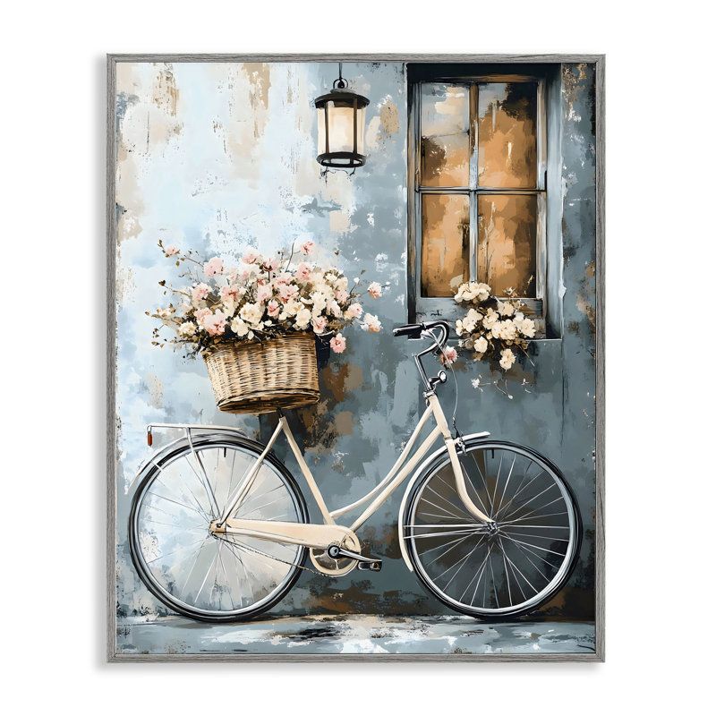 Giclée encadrée de charmant vélo botanique charmant, design par Creative Studio, Estampe numérique Farmhouse