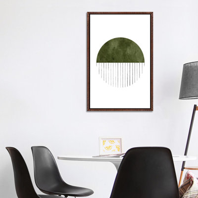 Dark Green Circle Art by Whales Way - Painting on Canvas