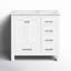 Meuble-lavabo autoportant 36 po Anvay en blanc mat avec plateau en marbre de Carrare-889296418-895541830
