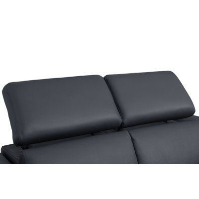 Canapé en cuir italien à grain supérieur avec fauteuil inclinable électrique