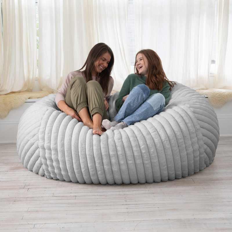 Fauteuil à billes, causeuse, canapé et méridienne 6 pi - fourrure Mondo, Gris fourrure Mondo