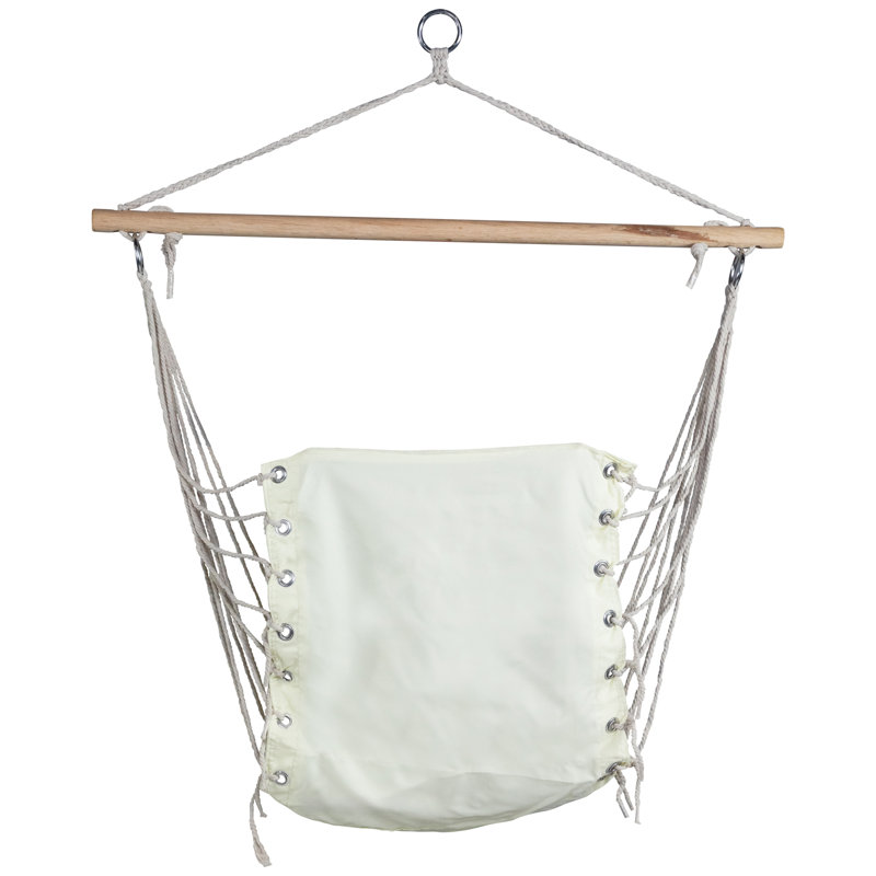 Hammock Chair With Wooden Bar - 37.25" X 33" - Cream