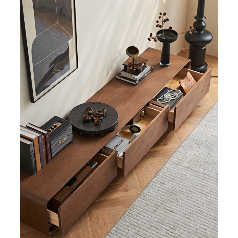 78.8"Modern Solid Wood TV Stand – Minimalist Media Console with Storage, Natural Wood Grain,No Assembly Required
