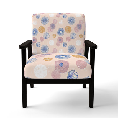 Abstract Accent Chair - Coastal form seashell Pink Arm Chair