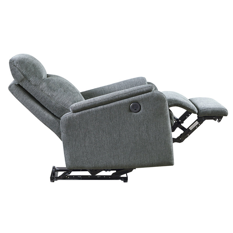Upholstered Massage Chair, Gray Polyester