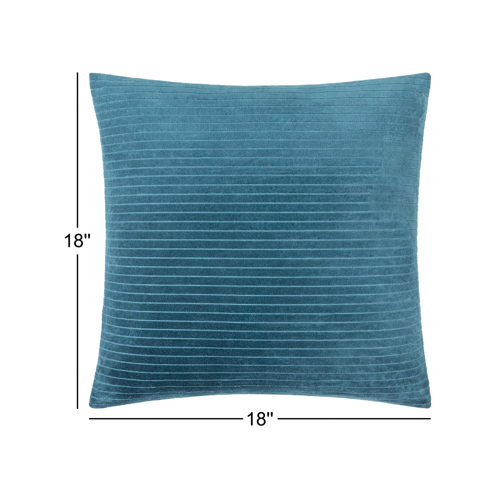 Cotton Throw Pillow, Teal, Pillow Cover Only - No Insert, 18" x 18"