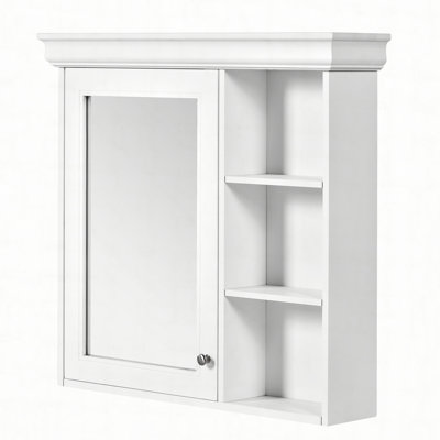 Armoire à pharmacie de salle de bain avec miroir 30 po x 28 po, armoire à miroir murale avec rangement, armoire de rangement au-dessus de la toilette pour salle de bain