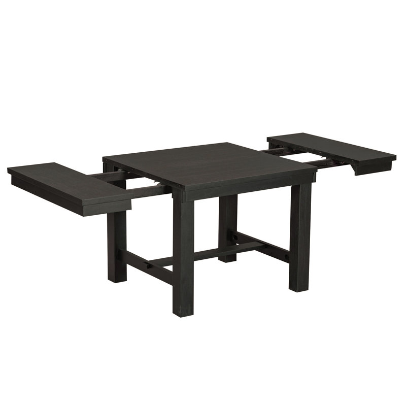Table de salle à manger extensible 82 pouces 6 pièces avec repose-pieds, 4 chaises de salle à manger rembourrées et banc, 2 rallonges amovibles de 11 po